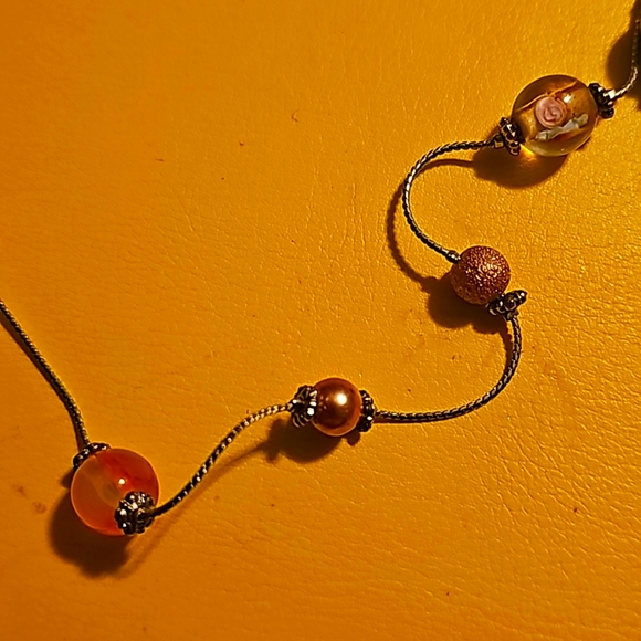 Gemstone, Glass Beads, Sterling Silver Metal Beads, Sterling Silver, Long 76 In. - Picture 4 of 9